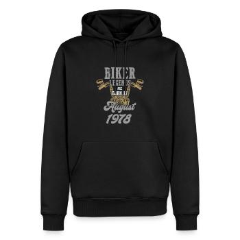 Motard motard né en 1978 - Sweat à capuche Premium bio Homme - noir - Devant - Nico (187cm)