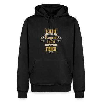 Pêcheur 1978 Pêche Pêcheur Poisson 45e anniversaire - Sweat à capuche Premium bio Homme - noir - Devant - Nico (187cm)