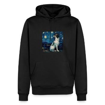 Border Collie Van gogh starry night - Men’s Premium Organic Hoodie - black - Front - Nico (187cm)