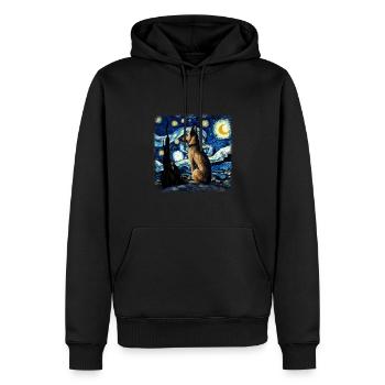 German Shepherd Dog Van gogh starry night - Männer Premium Bio Hoodie - Schwarz - Vorne - Nico (187cm)