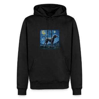 German Shorthaired Pointer Van gogh starry night - Männer Premium Bio Hoodie - Schwarz - Vorne - Nico (187cm)