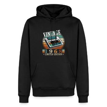 55. Geburtstag Jahrgang 1968 Vintage 1968 - Männer Premium Bio Hoodie - Schwarz - Vorne - Nico (187cm)