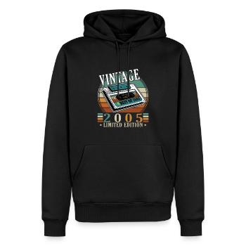 18. Geburtstag Jahrgang 2005 Vintage 2005 - Männer Premium Bio Hoodie - Schwarz - Vorne - Nico (187cm)