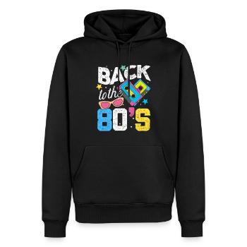 Back to the 80's Zurück in die 80'er Jahre - Men’s Premium Organic Hoodie - black - Front - Nico (187cm)