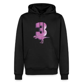 3ème anniversaire 3 ans Dinosaure Dino Cadeau - Sweat à capuche Premium bio Homme - noir - Devant - Nico (187cm)