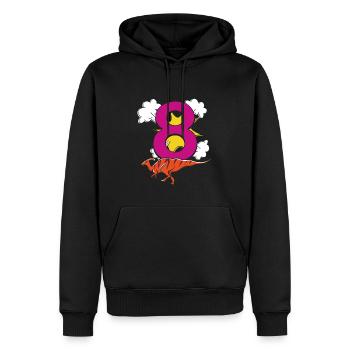 Wild 8 ans 8ème anniversaire Dino Dinosaur Trex - Sweat à capuche Premium bio Homme - noir - Devant - Nico (187cm)
