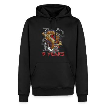 Anniversaire des enfants Ninja 9 ans Cadeau - Sweat à capuche Premium bio Homme - noir - Devant - Nico (187cm)