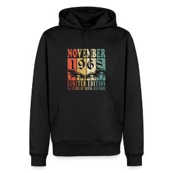 55. Geburtstag Jahrgang november 1968 Original 196 - Männer Premium Bio Hoodie - Schwarz - Vorne - Nico (187cm)