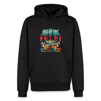 60th Birthday Vintage November 1963 Original 196 - Men’s Premium Organic Hoodie - black - Front - Nico (187cm)
