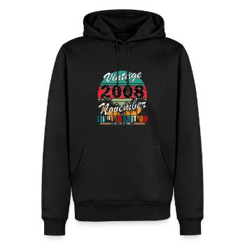 18. Geburtstag Jahrgang november 2005 Original 200 - Männer Premium Bio Hoodie - Schwarz - Vorne - Nico (187cm)