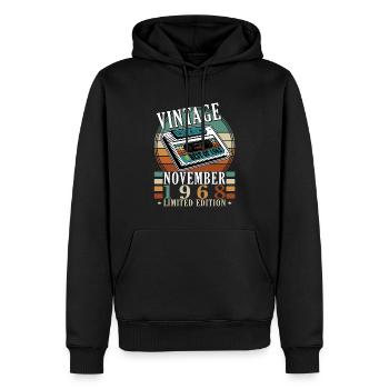 55. Geburtstag Jahrgang november 1968 Original 196 - Männer Premium Bio Hoodie - Schwarz - Vorne - Nico (187cm)