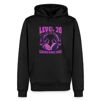20.Geburtstag LVL20 unlocked 2003 Vintage - Männer Premium Bio Hoodie - Schwarz - Vorne - Nico (187cm)