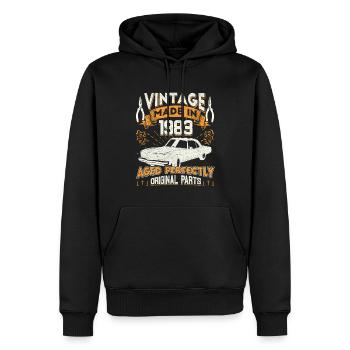 Oldtimer Baujahr 1983 Jahrgang Geburtstag Geschenk - Männer Premium Bio Hoodie - Schwarz - Vorne - Nico (187cm)