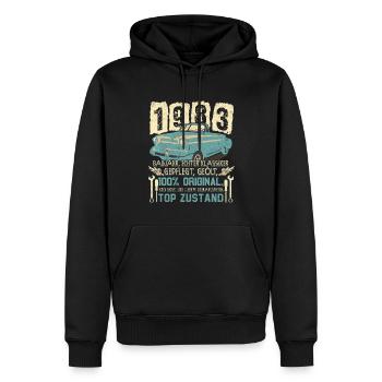 1983 Geburtstag 1983 Geboren Geburtstagsgeschenk - Männer Premium Bio Hoodie - Schwarz - Vorne - Nico (187cm)