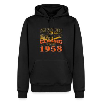Vintage 1958 Vintage cadeau d’anniversaire - Sweat à capuche Premium bio Homme - noir - Devant - Nico (187cm)