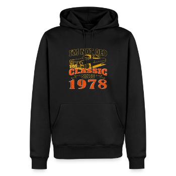 Oldtimer Baujahr 1978 Jahrgang Geburtstag Geschenk - Männer Premium Bio Hoodie - Schwarz - Vorne - Nico (187cm)