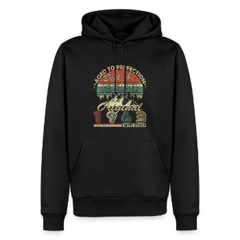 60. Geburtstag Jahrgang Dezember 1963 Original 196 - Männer Premium Bio Hoodie - Schwarz - Vorne - Nico (187cm)