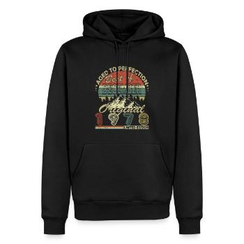 45. Geburtstag Jahrgang Dezember 1978 Original 197 - Männer Premium Bio Hoodie - Schwarz - Vorne - Nico (187cm)
