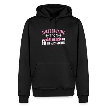 Jugendweihe 2024 Mädchen Junge - Männer Premium Bio Hoodie - Schwarz - Vorne - Nico (187cm)