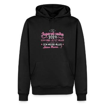 Jugendweihe 2024 Mädchen Junge - Männer Premium Bio Hoodie - Schwarz - Vorne - Nico (187cm)