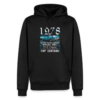 Oldtimer Baujahr 1978 Geboren Jahrgang Geburtstag - Männer Premium Bio Hoodie - Schwarz - Vorne - Nico (187cm)