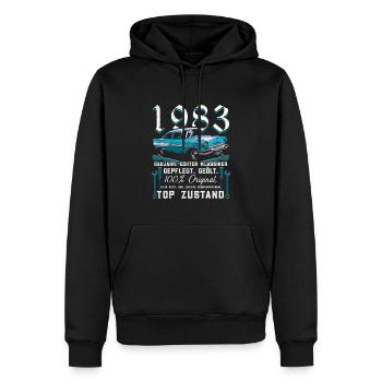 Oldtimer 1983 Baujahr – Vintage Retro Geburtstag - Männer Premium Bio Hoodie - Schwarz - Vorne - Nico (187cm)