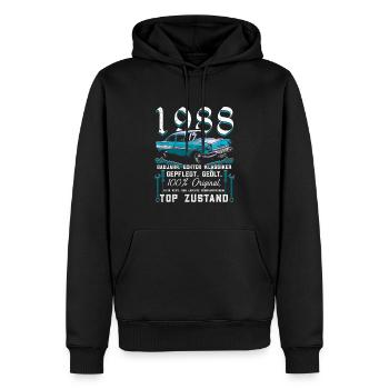 Baujahr 1988 Geburtstags Geschenk - Männer Premium Bio Hoodie - Schwarz - Vorne - Nico (187cm)