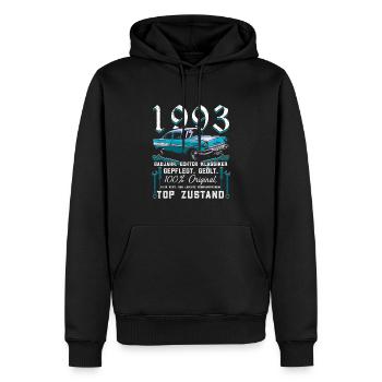 1993 Baujahr Geburtstag Jahrgang - Männer Premium Bio Hoodie - Schwarz - Vorne - Nico (187cm)