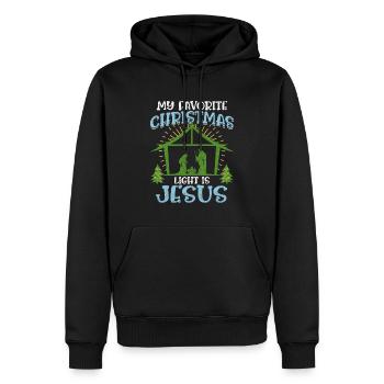 Noël, c’est Jésus - Sweat à capuche Premium bio Homme - noir - Devant - Nico (187cm)