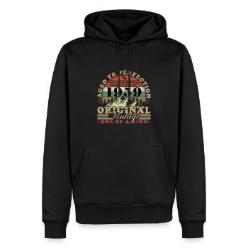 65. Geburtstag Jahrgang 1959 65 Jahre - Männer Premium Bio Hoodie - Schwarz - Vorne - Nico (187cm)