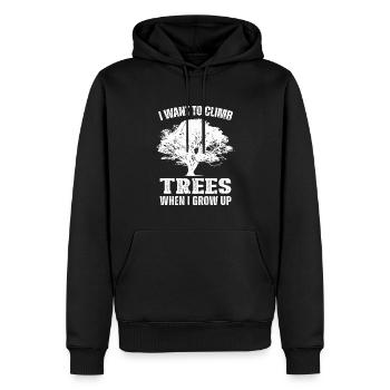 Bûcheron tronçonneuse arboriste - Sweat à capuche Premium bio Homme - noir - Devant - Nico (187cm)
