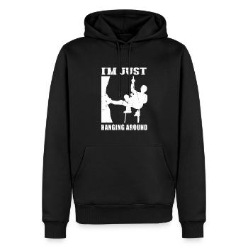 Bûcheron tronçonneuse arboriste - Sweat à capuche Premium bio Homme - noir - Devant - Nico (187cm)