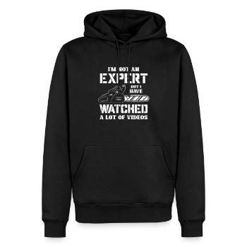 Bûcheron tronçonneuse arboriste - Sweat à capuche Premium bio Homme - noir - Devant - Nico (187cm)