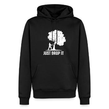Bûcheron tronçonneuse arboriste - Sweat à capuche Premium bio Homme - noir - Devant - Nico (187cm)
