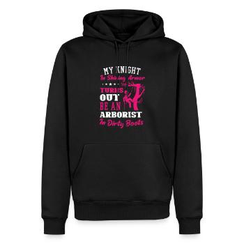 Bûcheron tronçonneuse arboriste - Sweat à capuche Premium bio Homme - noir - Devant - Nico (187cm)