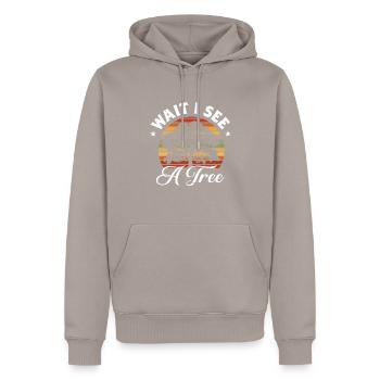 Bûcheron tronçonneuse arboriste - Sweat à capuche Premium bio Homme - taupe - Devant - Nico (187cm)