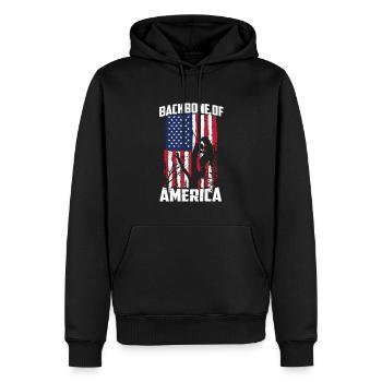 Holzfäller Kettensäge Arborist - Männer Premium Bio Hoodie - Schwarz - Vorne - Nico (187cm)
