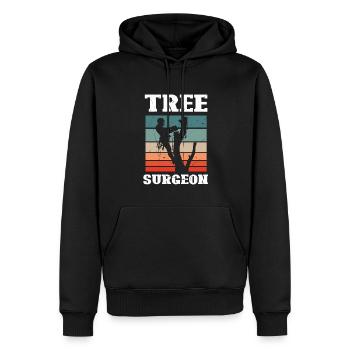 Bûcheron tronçonneuse arboriste - Sweat à capuche Premium bio Homme - noir - Devant - Nico (187cm)