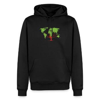 Bûcheron tronçonneuse arboriste - Sweat à capuche Premium bio Homme - noir - Devant - Nico (187cm)