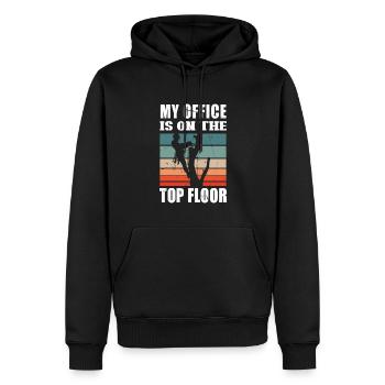 Bûcheron tronçonneuse arboriste - Sweat à capuche Premium bio Homme - noir - Devant - Nico (187cm)