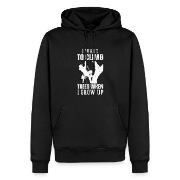 Bûcheron tronçonneuse arboriste - Sweat à capuche Premium bio Homme - noir - Devant - Nico (187cm)