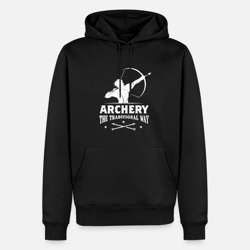 Archery Bogenschießen Bogen - Männer Premium Bio Hoodie - Schwarz