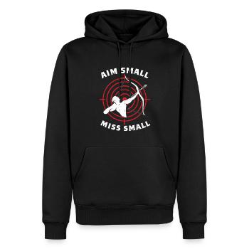 Arc de tir à l’arc - Sweat à capuche Premium bio Homme - noir - Devant - Nico (187cm)