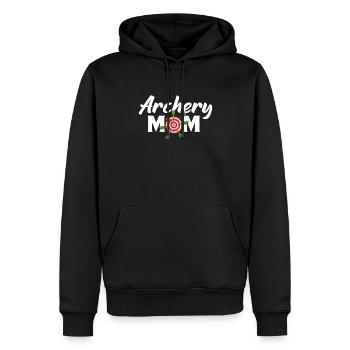 Arc de tir à l’arc - Sweat à capuche Premium bio Homme - noir - Devant - Nico (187cm)