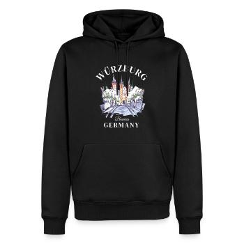 Würzburg, Allemagne, Bavière, Allemagne - Sweat à capuche Premium bio Homme - noir - Devant - Nico (187cm)