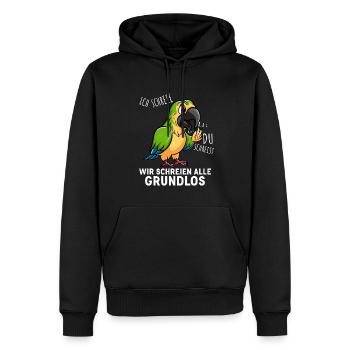Schreiender Papagei Humor schreit lustig - Männer Premium Bio Hoodie - Schwarz - Vorne - Nico (187cm)