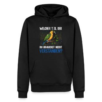Papagei lustiger Spruch Lieblingstier - Mathe - Männer Premium Bio Hoodie - Schwarz - Vorne - Nico (187cm)