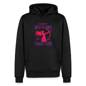 Arc de tir à l’arc - Sweat à capuche Premium bio Homme - noir - Devant - Nico (187cm)
