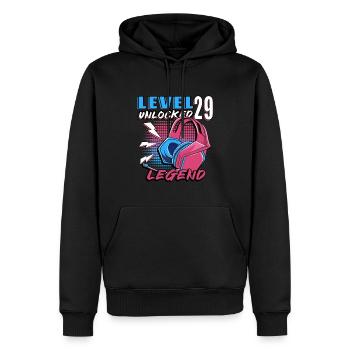 Level 29 Unlocked Funny Video Game Maker 29. - Men’s Premium Organic Hoodie - black - Front - Nico (187cm)