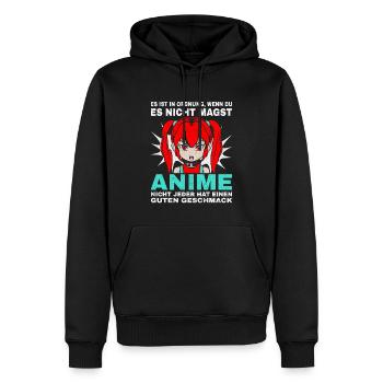 Ce n’est pas grave si vous n’aimez pas l’anime - Sweat à capuche Premium bio Homme - noir - Devant - Nico (187cm)
